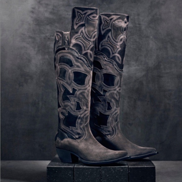 Frye Shoes - FRYE Shane embroidered Western over the knee boots